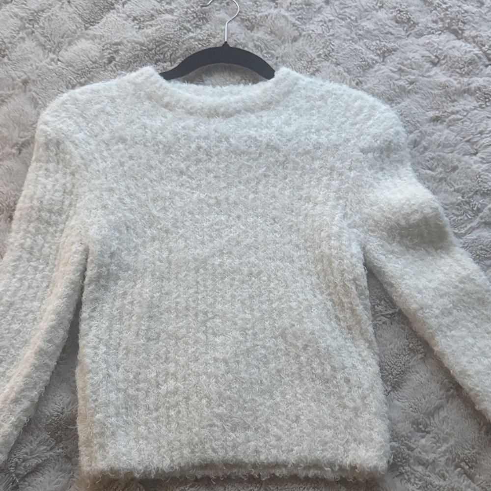 Cozy White Textured Sweater